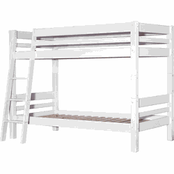 MOJO Stapelbed schuine ladder White Wash 90 x 200 cm - exclusief montage