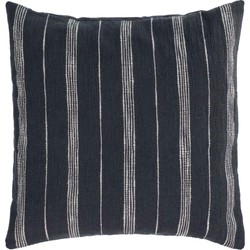 Kave Home - Kussenhoes Aldalgisa 100% katoen met zwarte en witte strepen 45 x 45 cm