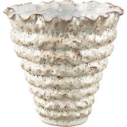 PTMD Bloempot Nianh - 27x27x25 cm - Keramiek - Creme