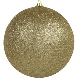 Othmar Decorations Grote decoratie kerstbal - goud glitters - 18 cm - kunststof - Kerstbal
