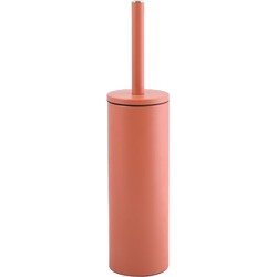 Spirella Luxe Toiletborstel in houder Cannes - terracotta - metaal - 40 x 9 cm - met binnenbak - Toiletborstels