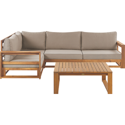 Beliani TIMOR - Loungeset-Lichte houtkleur-FSC® gecertificeerd acaciahout