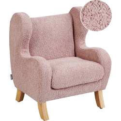 Beliani FARUM - Kinderfauteuil-Roze-Bouclé