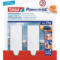 Tesa Powerstrips haken - 2x - large - plakstrips - bevestiging - Handdoekhaakjes