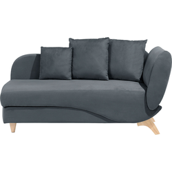 Beliani MERI - Chaise longue-Grijs-Fluweel