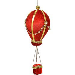 Clayre & Eef Decoratie Hanger Luchtballon Rood Kunststof