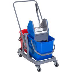 Dweilkar Vloermmop/emmer met Wielen, 26 Liter capaciteit