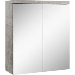 Badplaats Spiegelkast Toledo 60 x 20 x 60 cm - Beton Grijs - Badkamerkast Badkamer