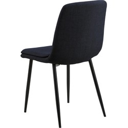 Eetkamerstoel - Donkerblauw - Stof - Zithoogte 48cm - Becky - Set van 4