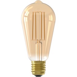 LED volglas LangFilament Rustieklamp 220-240V 4.5W 470lm E27 ST64, Goud 2100K met sensor - Calex