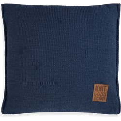 Knit Factory Uni Sierkussen - Jeans - 50x50 cm - Inclusief kussenvulling