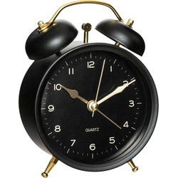 Atmosphera Tafelklok - zwart - D10 cm - rond - klassieke wekker - Tafelklokken
