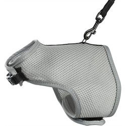 TRIXIE SOFTTUIG KAT MET RIEM GRIJS 24-42X120 CM