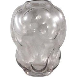 PTMD Maride Ronde Vaas - H25 x Ø19,5 cm - Glas - Grijs