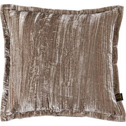 PTMD Senny Sierkussen - 45x3x45 cm - Fluweel - Taupe
