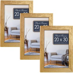 3x stuks houten fotolijst goud geschikt voor een foto van 20 x 30 cm - Fotolijsten