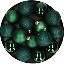 Cosy & Trendy Kerstballen - 12 - donkergroen - mix - 6 cm - Kerstbal