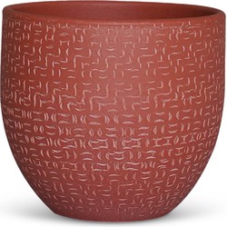 Bloempot voor Binnen - Aardewerk - Oranje Rood - Ø 18 cm