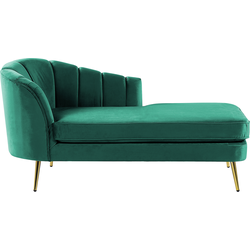 ALLIER - Chaise longue - Smaragdgroen - Linkerzijde - Fluweel