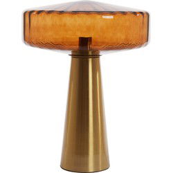 vtwonen Tafellamp Ø40x53 cm PLEAT glas bruin+goud