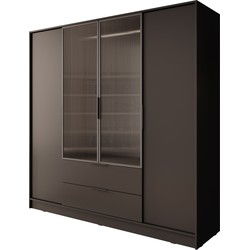 Meubella - Kledingkast Knox - Zwart - 206 cm