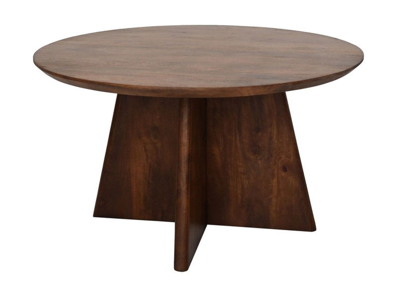 HSM Collection-Ronde Salontafel Kruispoot-80x80x45-Bruin-Mango - 
