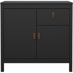 Kleine dressoir met 2 deuren, 1 lade matzwart B82,3 cm  BARCELONE