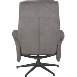 LABEL51 Fauteuil Bergen - Antraciet - Cosmo - Incl. Hocker