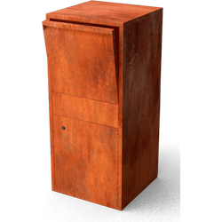 Giftu Cortenstaal Brievenbus Lengte: 420 Breedte: 420 Hoogte: 950