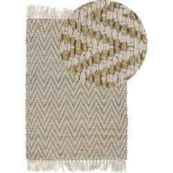 Beliani AFRIN - Laagpolig-Beige-Katoen, Jute