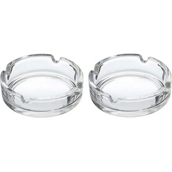 2x Basic asbak van glas 10 cm - Asbakken