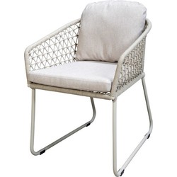 Bara dining chair aluminium salix/rope salix/flax beige AW