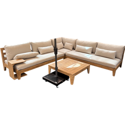 Kailua hoeklounge acacia white wash/sahara sand 5-delig