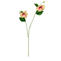 Hibiscussteel l110 cm zalm/roze kunstbloem zijde nepbloem