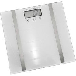 Digitale personen weegschaal - met vetmeter -wit - gehard glas -180 kg - Weegschalen