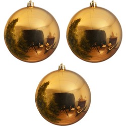 3x Grote raam/deur/kerstboom decoratie gouden kerstballen 14 cm glans - Kerstbal