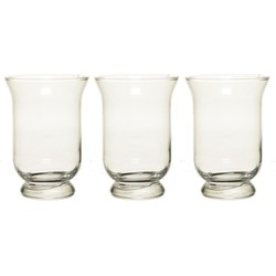 Set van 3x stuks steelbloemen kelkvorm vaas glas 19,5 cm - Vazen