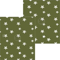 Fleece dekens/plaids - 2x - marine groen met sterren - 130 x 170 cm - Plaids
