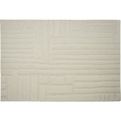 Vloerkleed Rechthoek - Beige Wol - 160x230x2cm - Novi