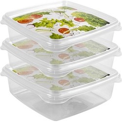 6x Voedsel plastic bewaarbakjes 0,8 liter transparant - Vershoudbakjes