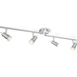 Home sweet home LED opbouwspot Cilindro 4 lichts ↔ 81 cm - mat staal