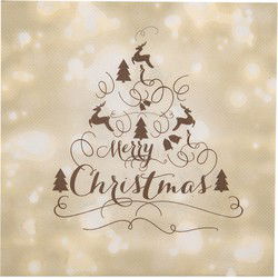 Clayre & Eef Servetten Papier Set van 20 33x33 cm Beige Kerst