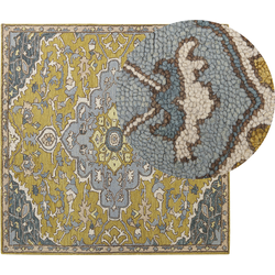 MUCUR  - Vloerkleed - Mosterdgeel - 200 x 200 cm - Wol