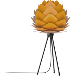 Aluvia Mini tafellamp saffron yellow - met tripod zwart - Ø 40 cm