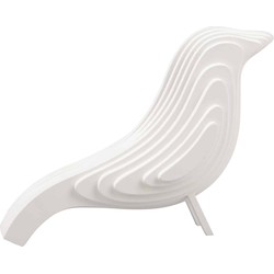 Ornament Silouette Bird - Wit - 26x9x21,5cm