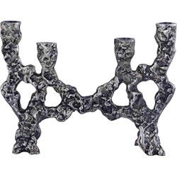 PTMD Kandelaar Danille - 31x10x22 cm - Aluminium - Zilver