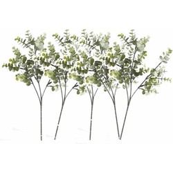 6x stuks groene/grijze Eucalyptus kunstplanten takken 65 cm - Kunstplanten
