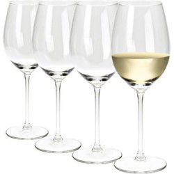 Wijnglazen set - 4x stuks - glas - transparant - 410 ml - Wijnglazen