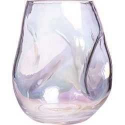 QUVIO Vaas ingedeukt - Maat S - Glas - Parelmoer