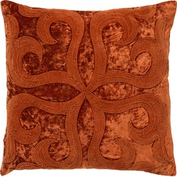 Dutch Decor AVALON - Kussenhoes velvet 45x45 cm Potters Clay - oranje - Dutch Decor